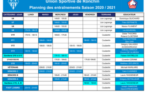 Planning des entraînements 2020-2021