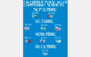CALENDRIER PHASE ALLER SENIOR D1