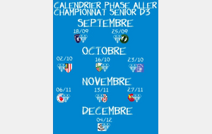 CALENDRIER PHASE ALLER SENIOR D3