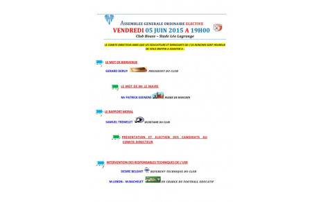 AG Elective du Vendredi 05 juin 2015.