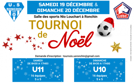 Invitation au tournoi de Noël (U10 et U11)