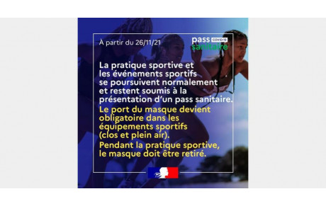 Mesures sanitaires pour le sport