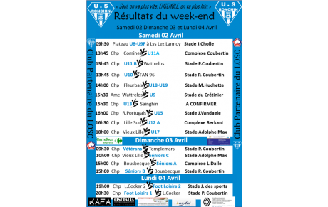 Agenda du 02 03 04 avril