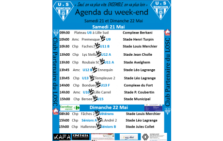 AGENDA DU 21 ET 22 MAI