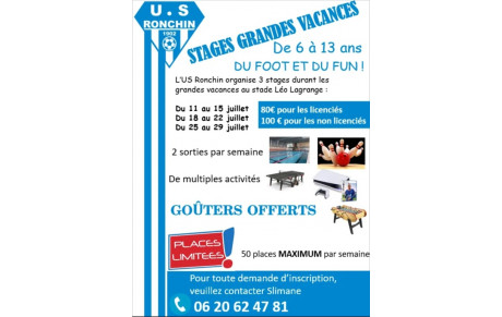 STAGE GRANDES VACANCES