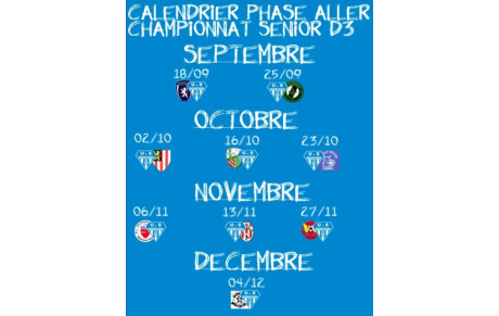CALENDRIER PHASE ALLER SENIOR D3