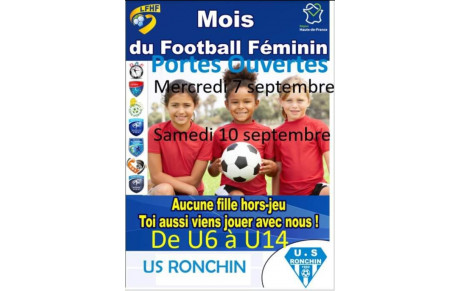 PORTES OUVERTES FOOT FEMININ MERCREDI 7 ET SAMEDI 10 SEPTEMBRE 