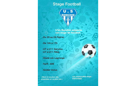 STAGES FOOTBALL VACANCES DE FÉVRIER 2023