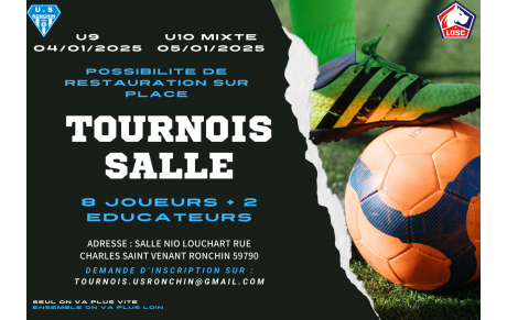 Tournoi en salle les 4 et 5 Janvier 